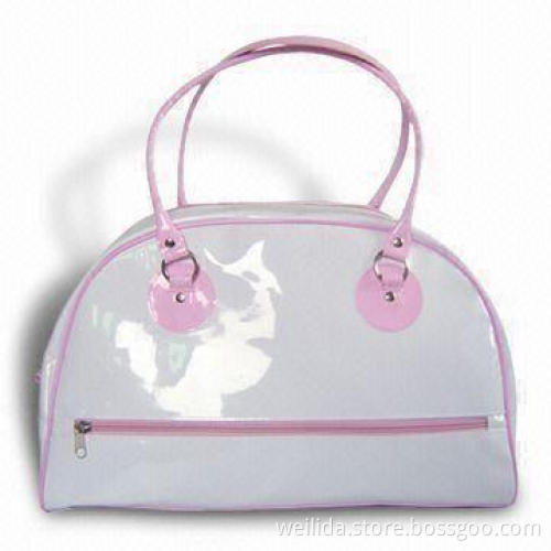 Vinyl Tote Bag in Fashionable Design, Measures 42 x 22 x 26cm, with Zipper on Top